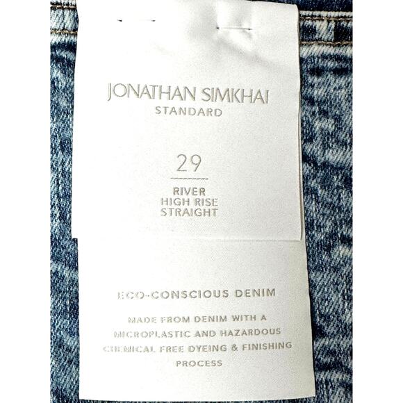 Jonathan Simkhai Standard River High Rise Straight Leg Jeans in Light Laurel 29 - Picture 5 of 8